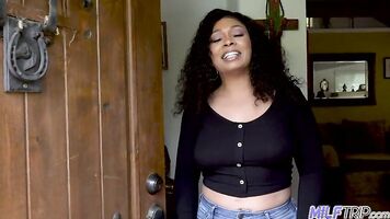MILFTRIP Big Tit Ebony MILF Tries White Cock