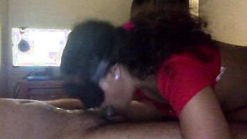 cute light skin girl swallows cum while gagging on dick