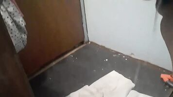 Pissing in the toilet while standing and smoking