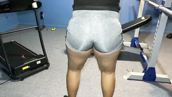 CHEATING WIFE FUCKS WORKOUT TRAINER WHILE ON THE PHONE WITH HUSBAND