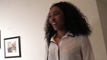 18yo Skinny Ebony Annette Does 1st Anal In Casting