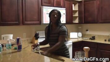 Black Ghetto Girl Fucked Hard by a Big Black Cock